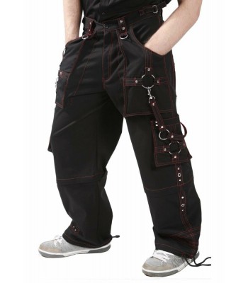 Men Gothic Pant Bondage Trouser Black Red Punk Rock Short Pants Punk Trouser Men Baggy Pants